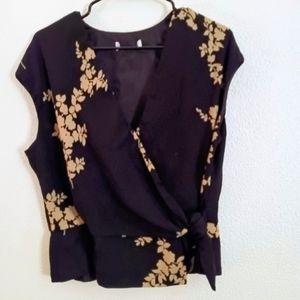 Vintage David Warren New York Silk Wrap Women's  Blouse